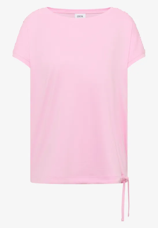 Shirt met korte mouwen en rimpels light blush rose