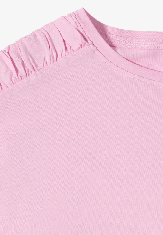 Shirt met korte mouwen en rimpels light blush rose