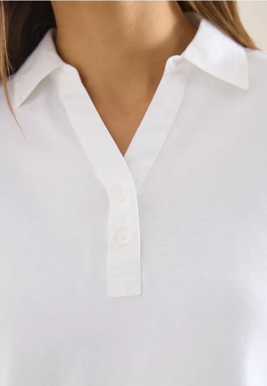 Polo basique à manches courtes White