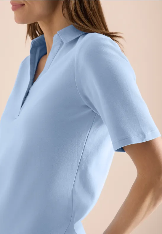 Basis polo met korte mouwen light sky blue