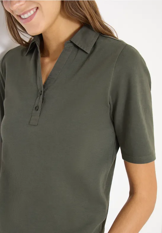 Polo basique à manches courtes khaki