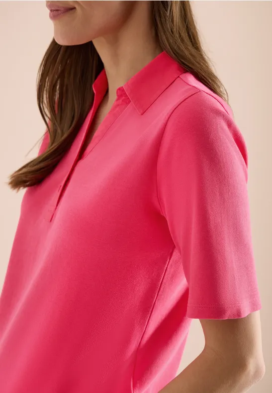 Polo basique à manches courtes geranium red