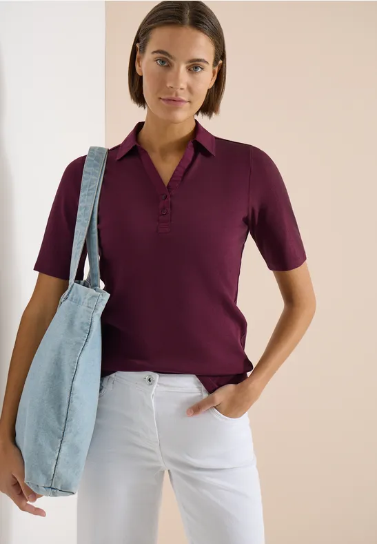 Polo basique à manches courtes sweet grape red