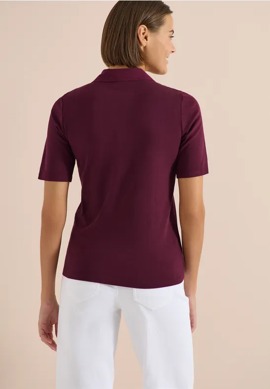 Polo basique à manches courtes sweet grape red