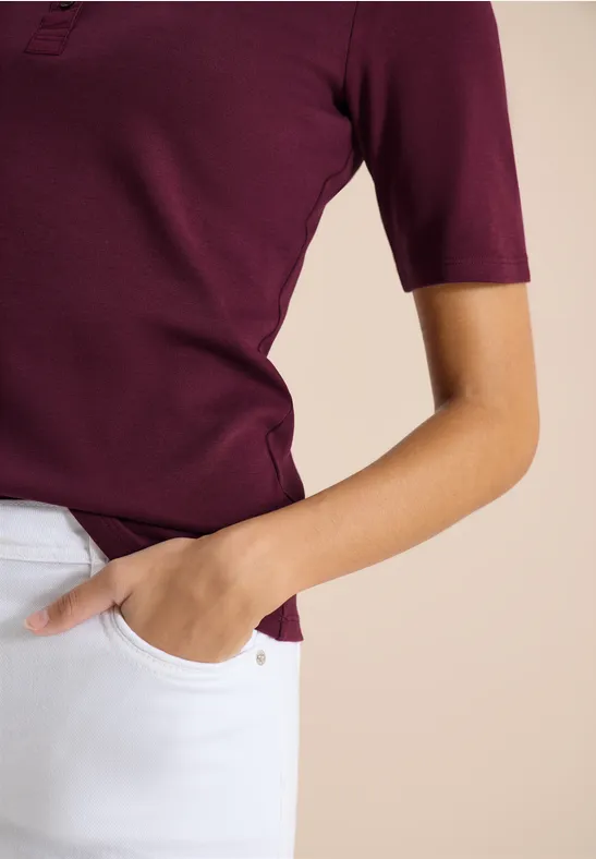 Polo basique à manches courtes sweet grape red
