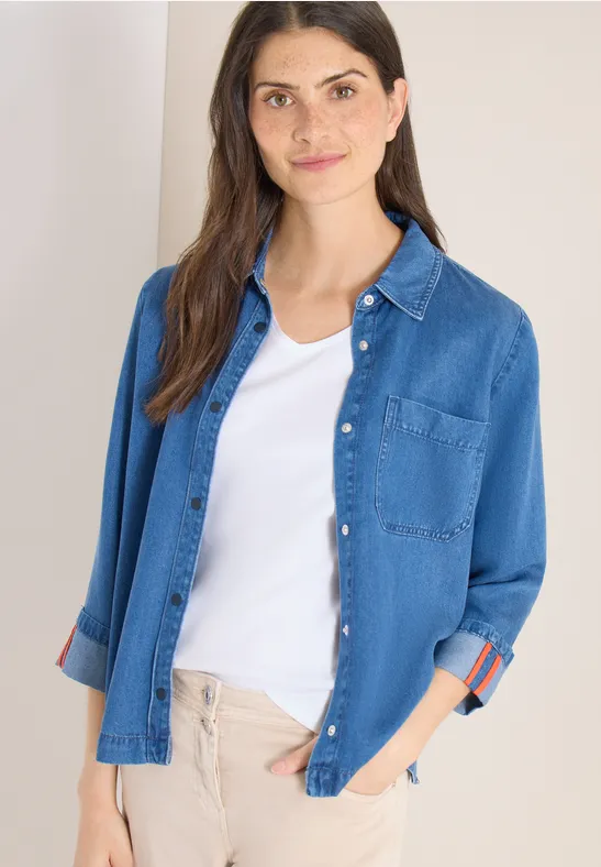 Basic katoenen shirt White