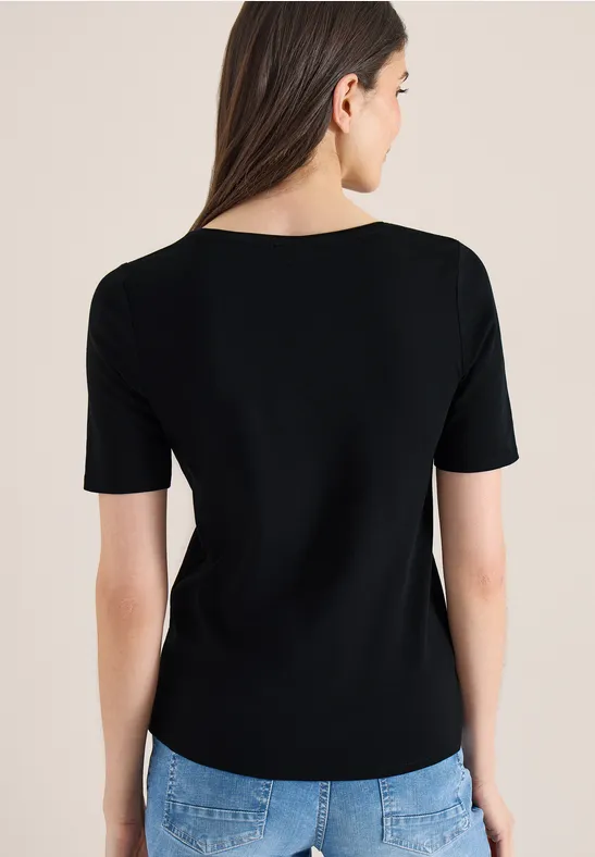 Basic katoenen shirt Black