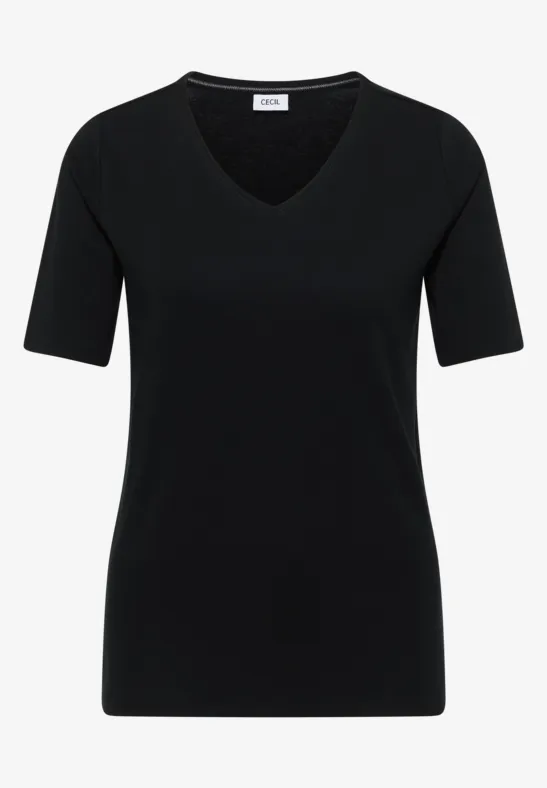 Basic katoenen shirt Black
