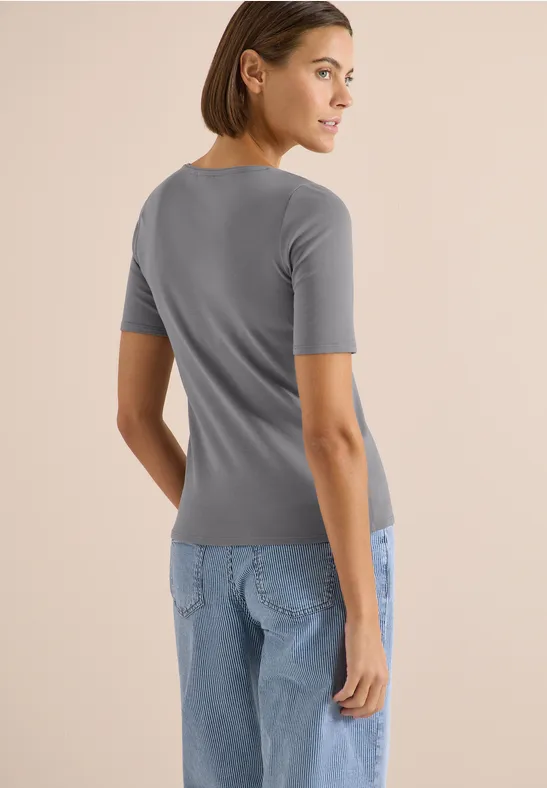 Basic katoenen shirt graphite light grey