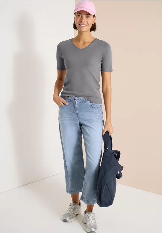 Basic katoenen shirt graphite light grey