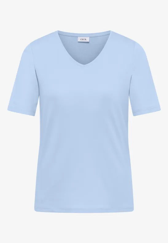T-shirt basique en coton light sky blue