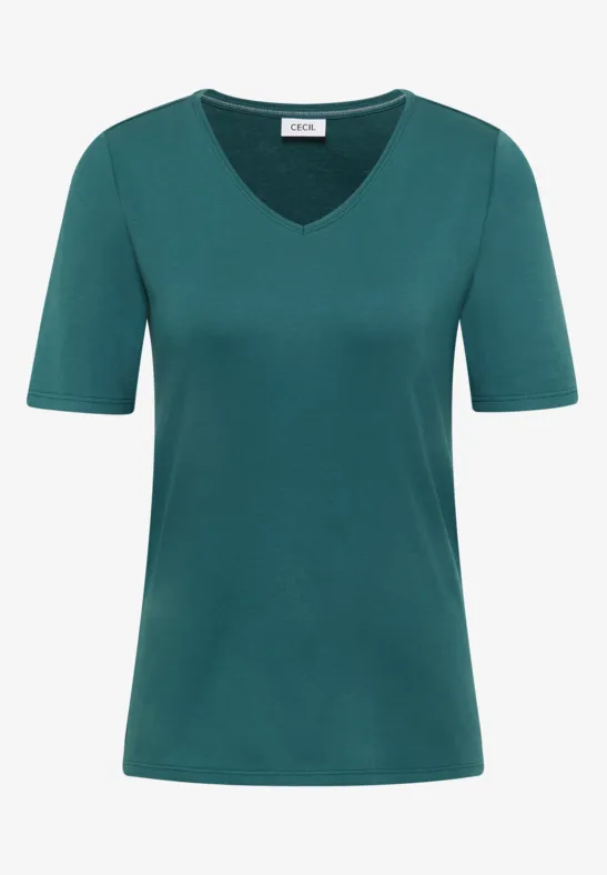 Basic T-Shirt aus Baumwolle jungle green