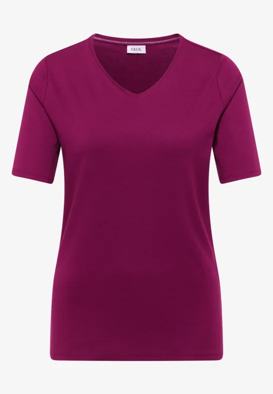 Basic T-Shirt aus Baumwolle magenta purple