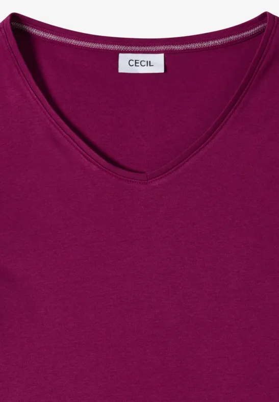 Basic T-Shirt aus Baumwolle magenta purple