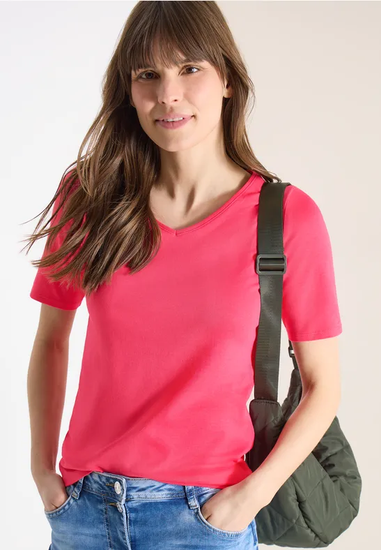 T-shirt basique en coton geranium red