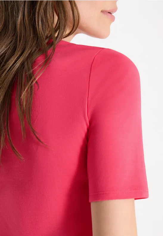 T-shirt basique en coton geranium red