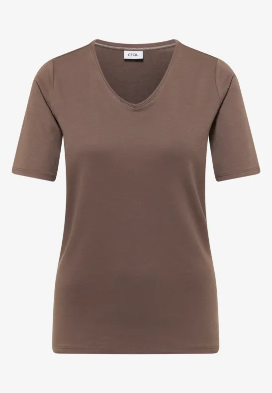 Basic T-Shirt aus Baumwolle urban taupe