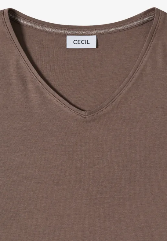 Basic T-Shirt aus Baumwolle urban taupe