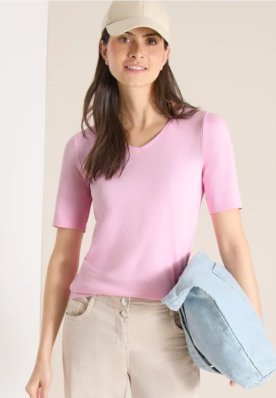Basic katoenen shirt light blush rose