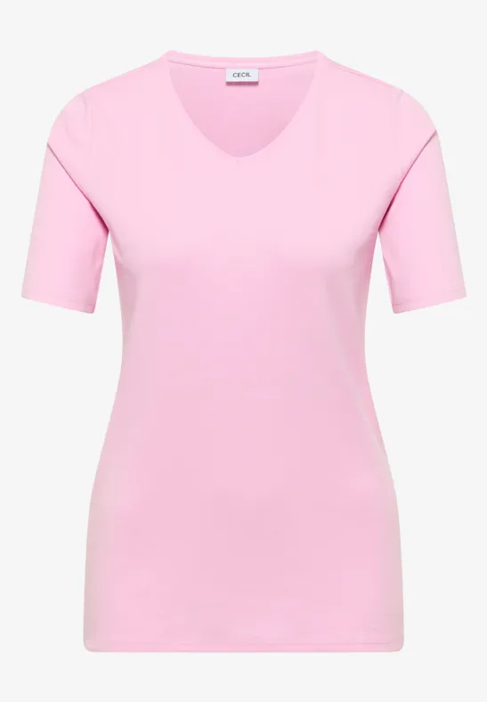 Basic katoenen shirt light blush rose