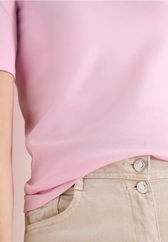 Basic katoenen shirt light blush rose