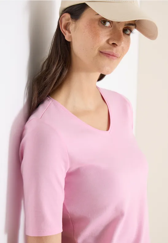Basic katoenen shirt light blush rose