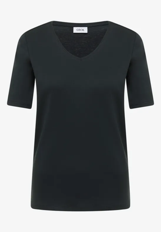 Basic katoenen shirt palm breeze green