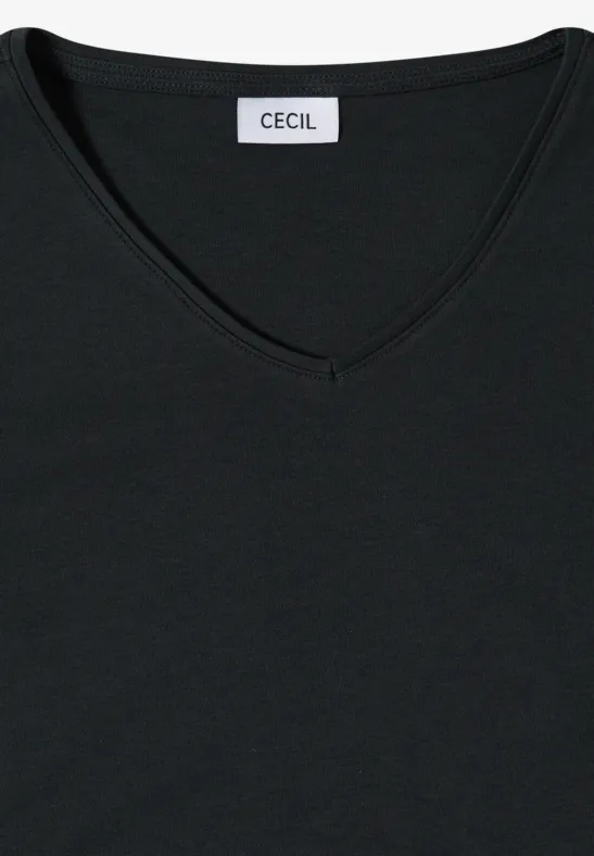 Basic katoenen shirt palm breeze green