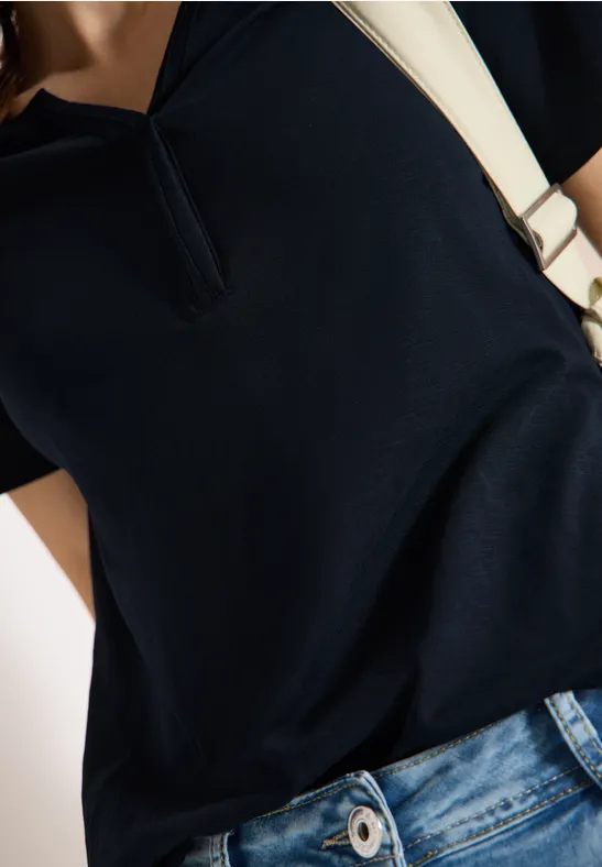 Basic Shirt im Tunika-Look universal blue