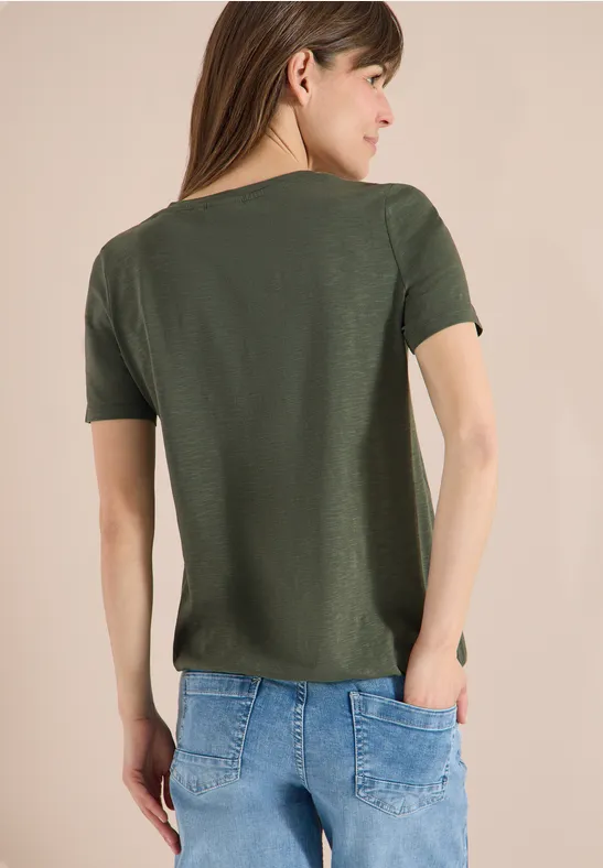 Basic Shirt im Tunika-Look khaki