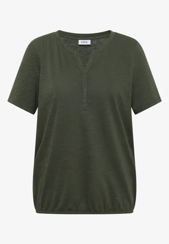 Basic Shirt im Tunika-Look khaki