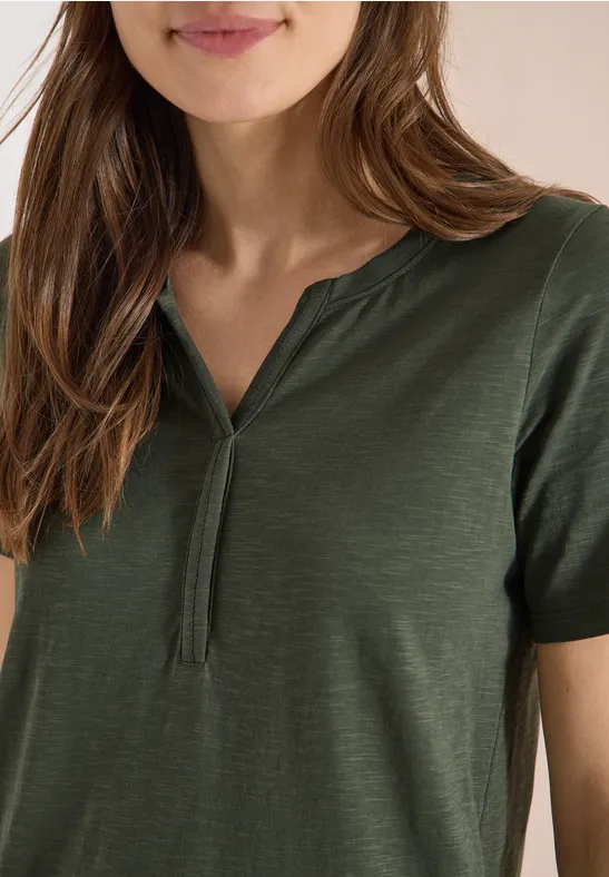 Basic Shirt im Tunika-Look khaki