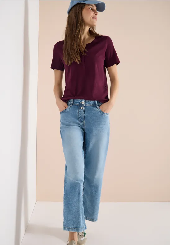 Basic Shirt im Tunika-Look sweet grape red