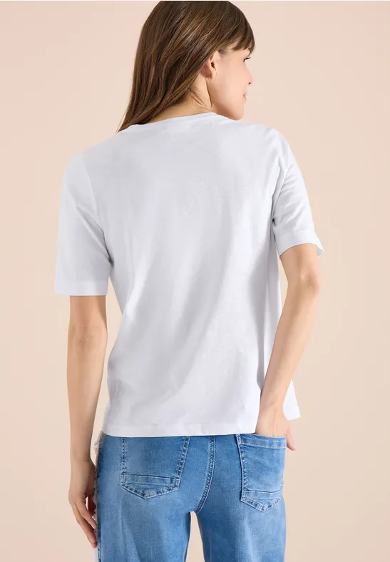 T-shirt basique avec col en V White