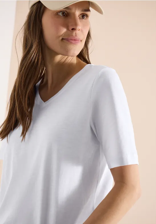 T-shirt basique avec col en V White