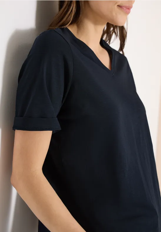 Basic Shirt met V-hals universal blue