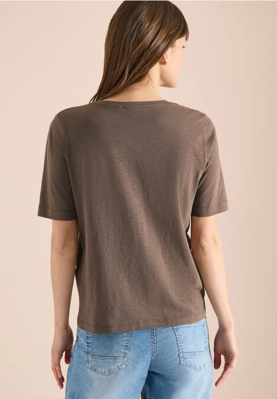 Basic Shirt met V-hals urban taupe