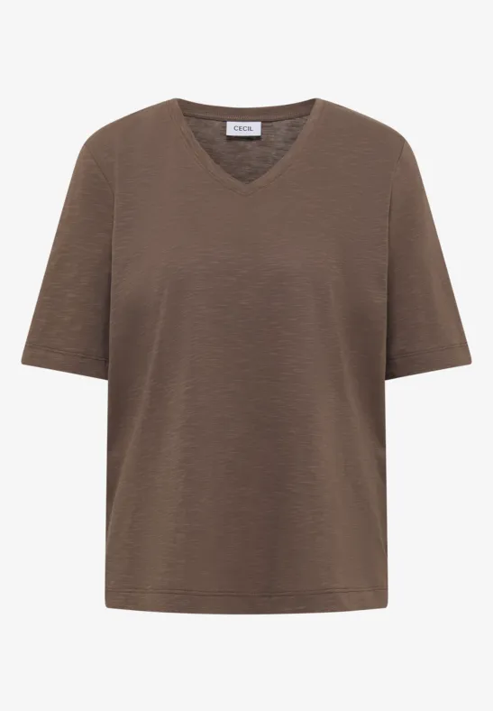 Basic Shirt met V-hals urban taupe