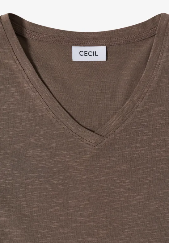 Basic Shirt met V-hals urban taupe