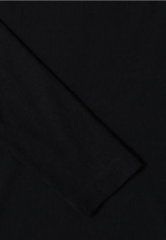 Rippsthirt in Unifarbe Black