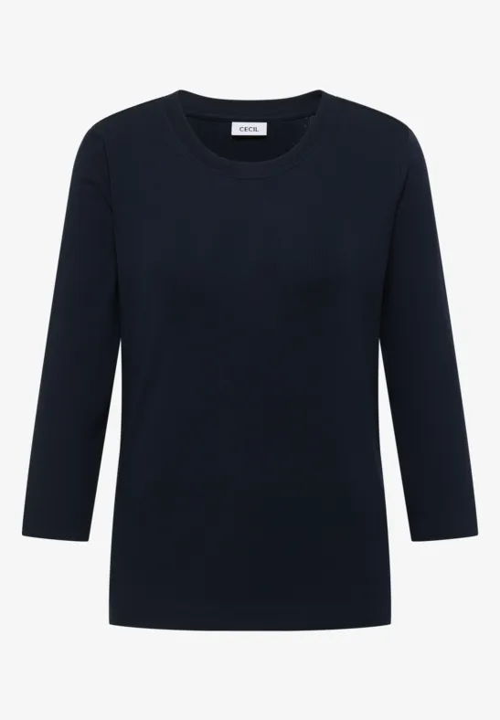 Geribd overhemd in effen kleur universal blue