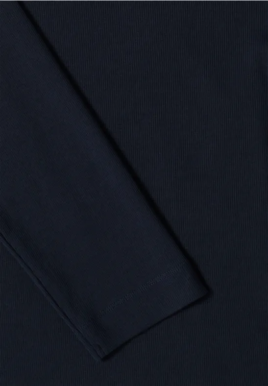 Geribd overhemd in effen kleur universal blue