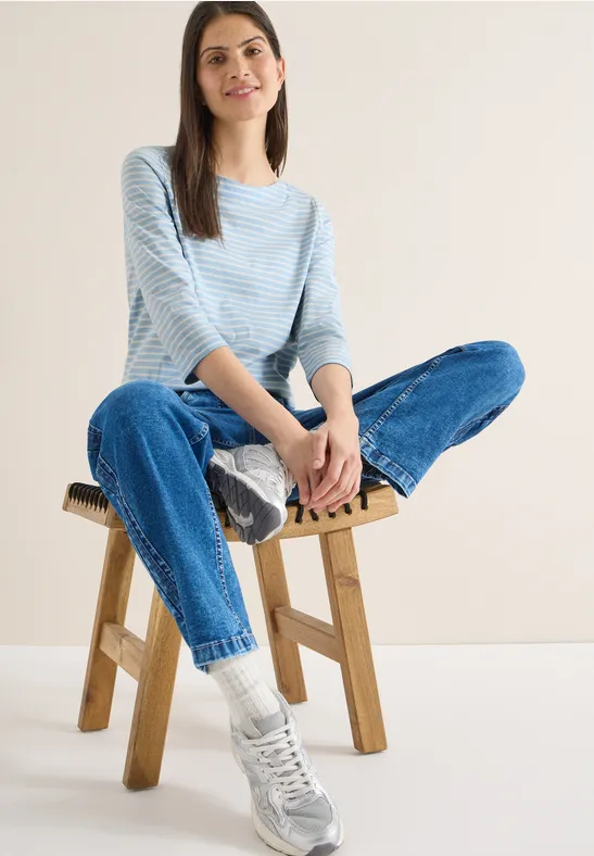 T-shirt à rayures light sky blue