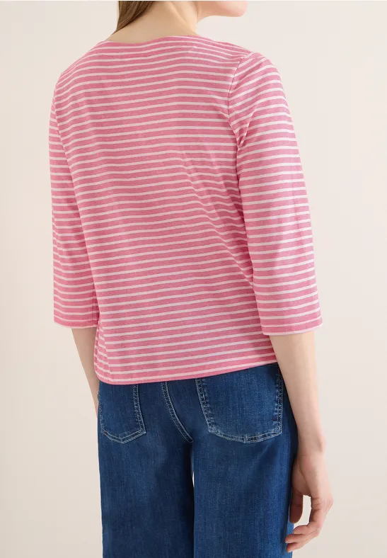 T-shirt à rayures geranium red