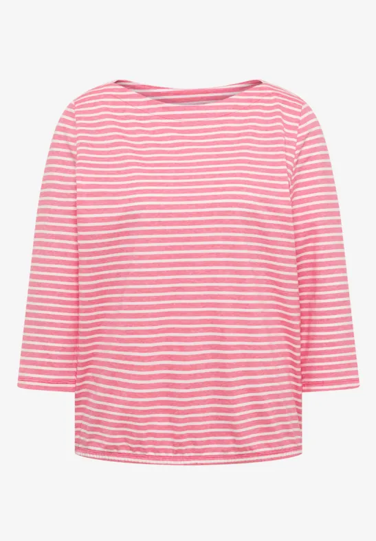 T-shirt à rayures geranium red