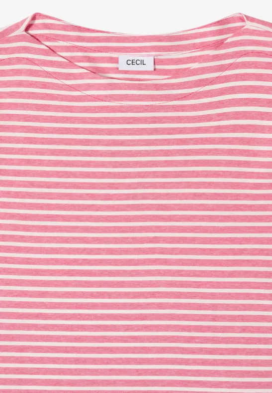 T-shirt à rayures geranium red