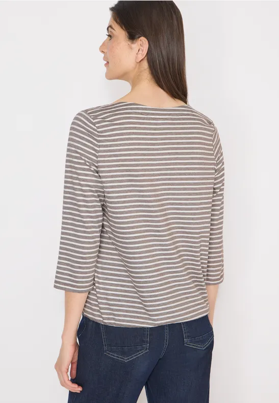 T-shirt à rayures urban taupe