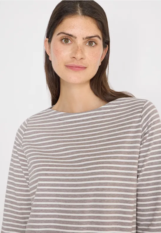 T-shirt à rayures urban taupe