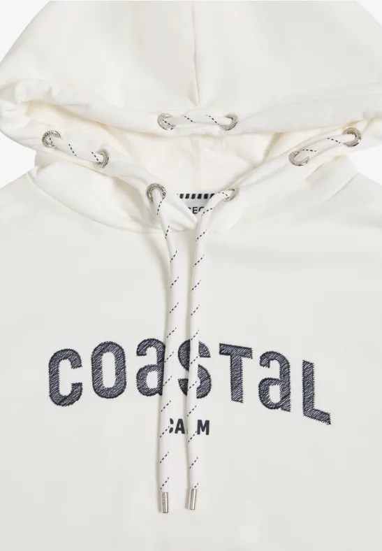 Hoodie mit Stickerei vanilla white