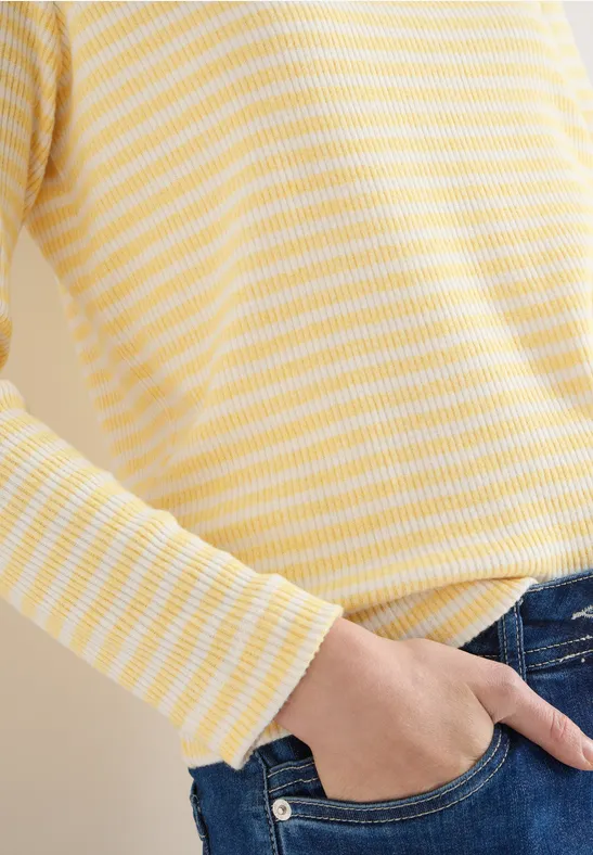 Gestreept shirt iced yellow melange